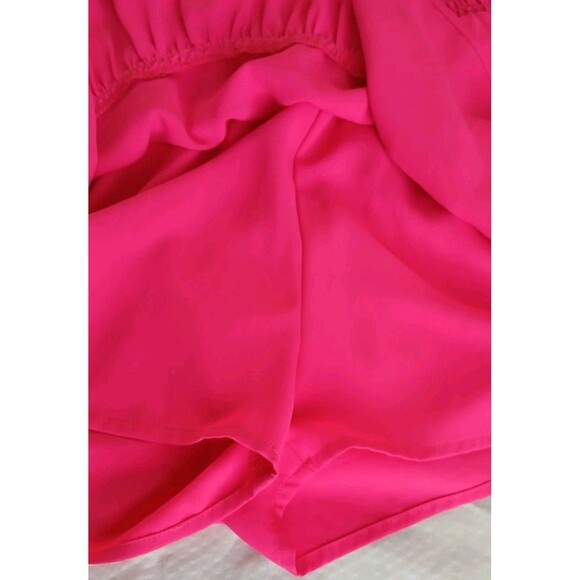 Amanda Uprichard Smocked Waist V Neck Pink‎ Romper With Ruffle Detail Sz Medium - Picture 8 of 8